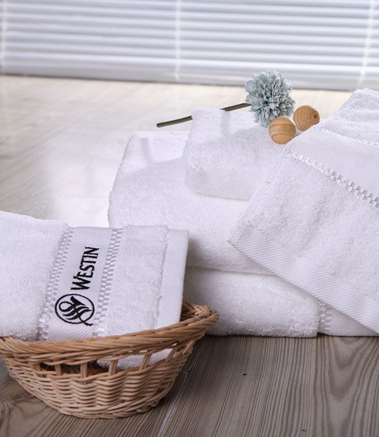 Towels-Dobby band with logo embroidery 